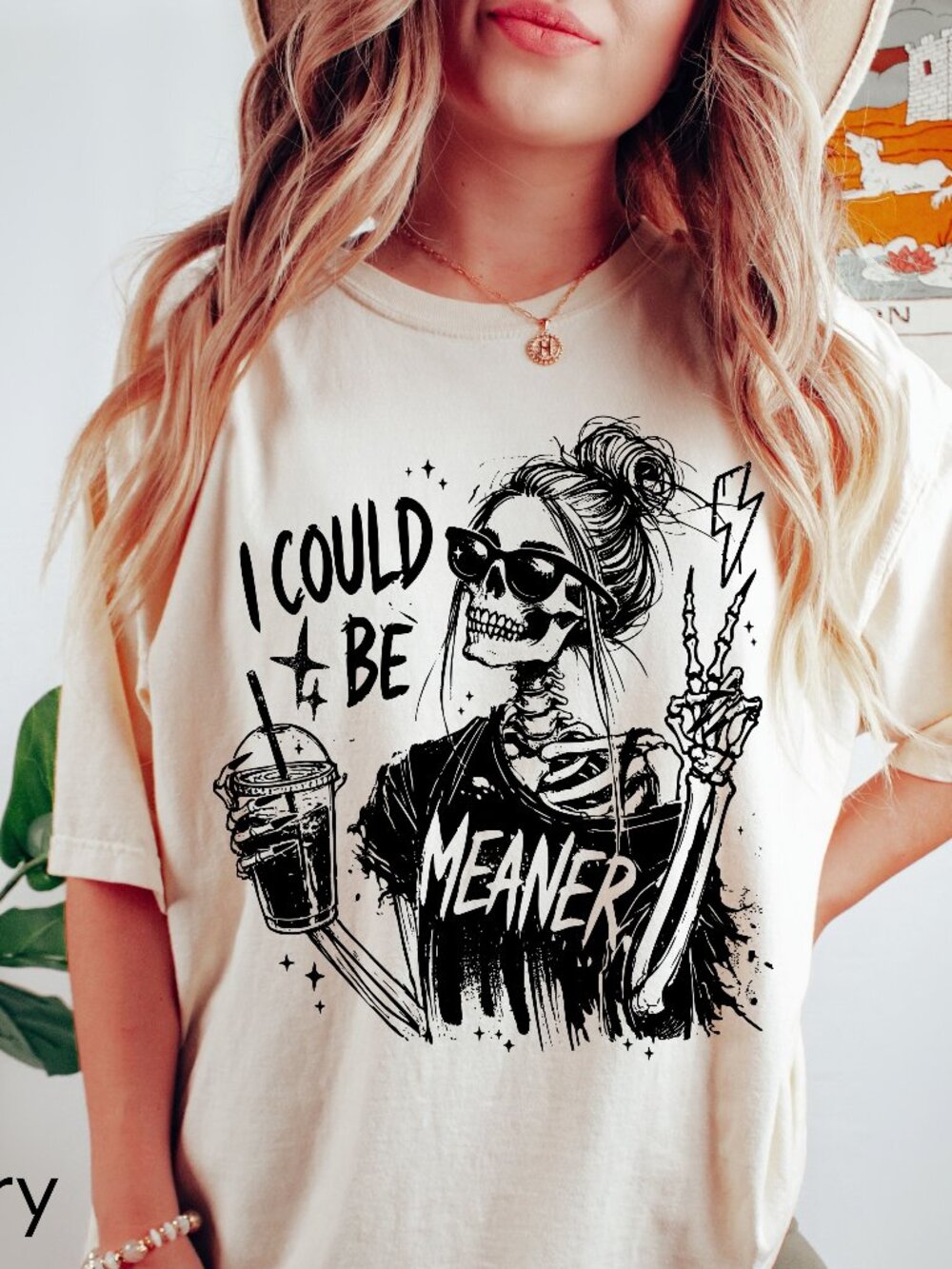 NEW Funny I Could Be Meaner Grunge T-Shirt Retro Graphic Tee for Women